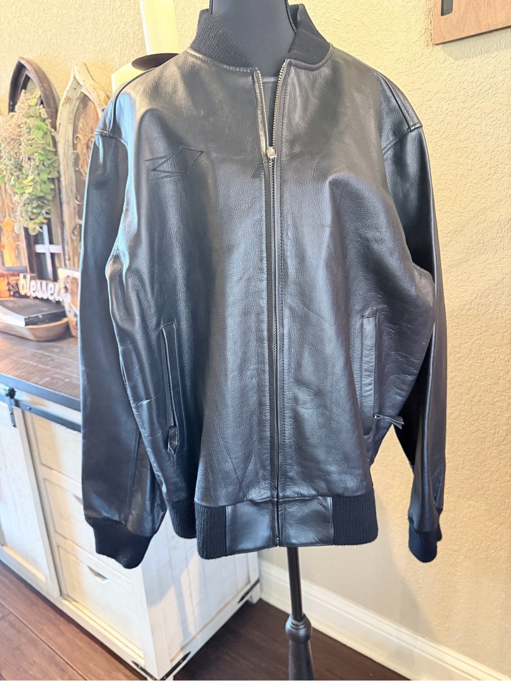 Men's Black Power Trip Leather Jacket